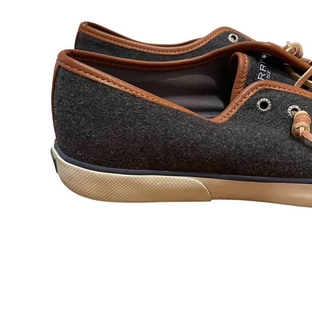 Sperry Women’s Wool Felt Sneakers Charcoal Brown Trim Size 10M - Picture 8 of 8